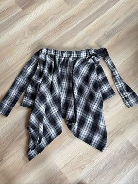 Faux Flannel Tie Waist Skirt Plaid Grunge 90s Style Size L